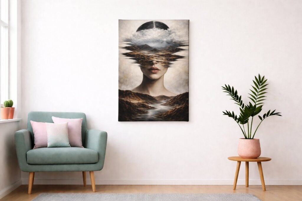 Surrealistische Vrouw Canvas Schilderij