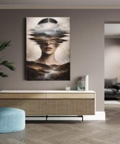 Surrealistische Vrouw Canvas Schilderij - Afbeelding 4