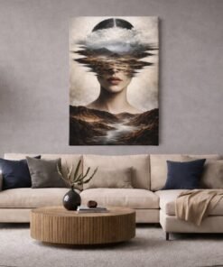 Surrealistische Vrouw Canvas Schilderij - Afbeelding 5
