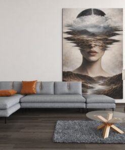 Surrealistische Vrouw Canvas Schilderij - Afbeelding 6