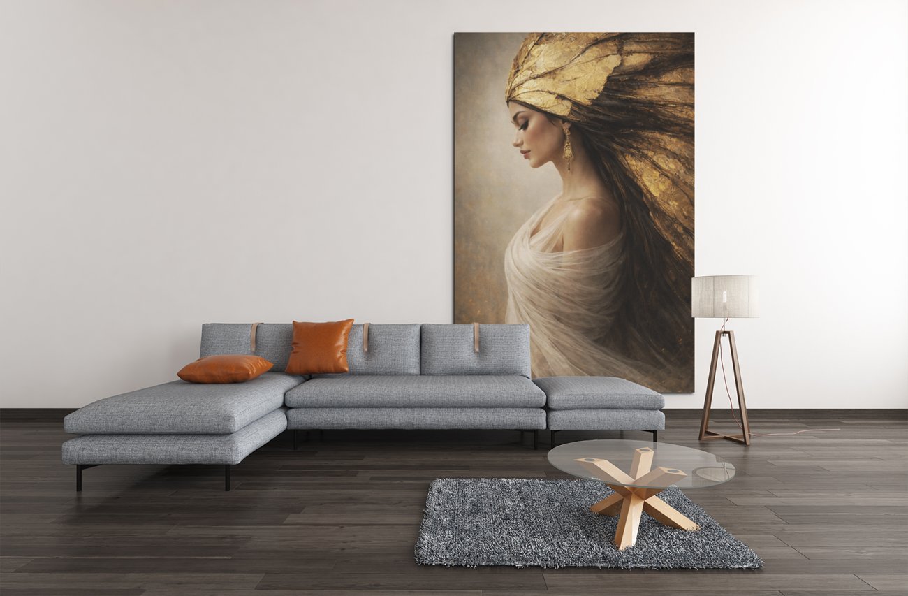 Elegante Vrouw Canvas Schilderij - Afbeelding 6