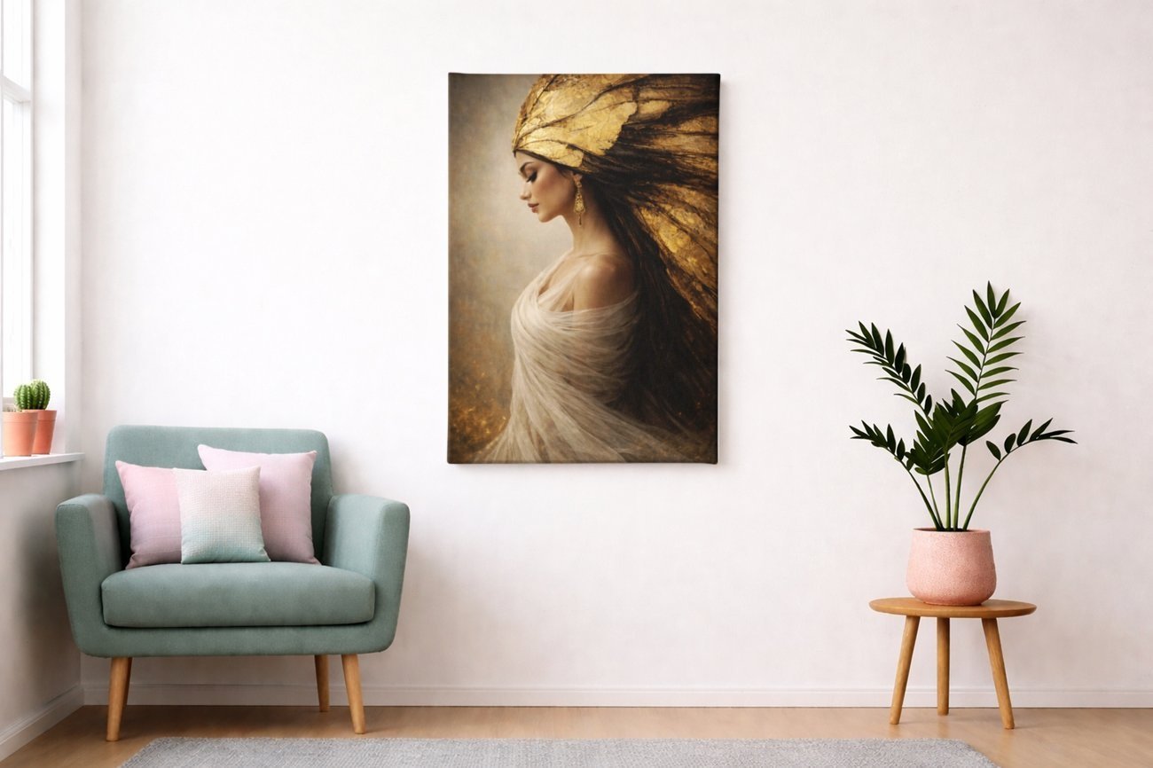 Elegante Vrouw Canvas Schilderij