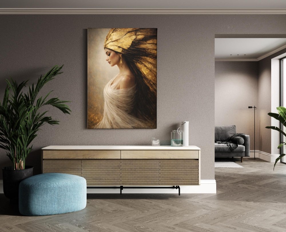 Elegante Vrouw Canvas Schilderij - Afbeelding 4