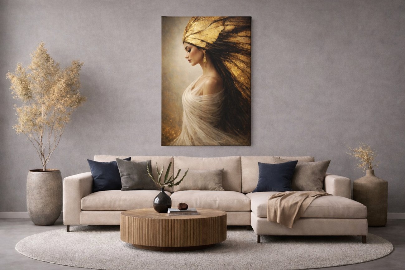 Elegante Vrouw Canvas Schilderij - Afbeelding 5