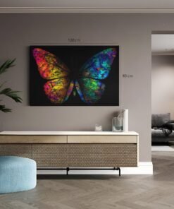 Kleurrijke Vlinder Canvas Schilderij - Afbeelding 4