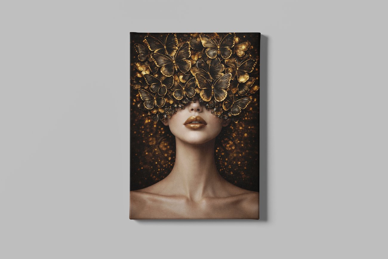 Vlinder Vrouw Canvas Schilderij