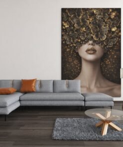 Vlinder Vrouw Canvas Schilderij - Afbeelding 6