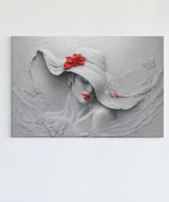 Kunst Vrouw met Hoed Canvas Schilderij