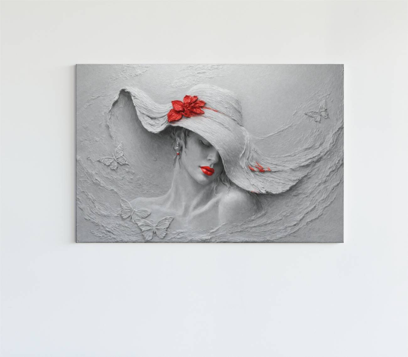 Kunst Vrouw met Hoed Canvas Schilderij