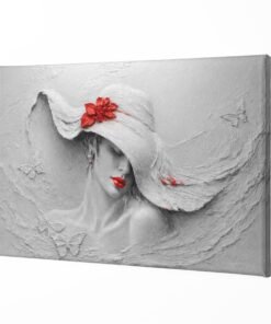 Alternative view of Kunst Vrouw met Hoed Canvas Schilderij