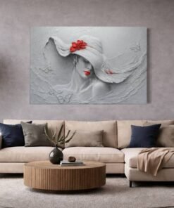Kunst Vrouw met Hoed Canvas Schilderij - Afbeelding 4