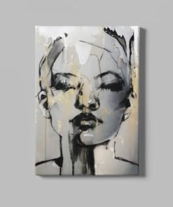 Vrouw Portret Abstract Canvas Schilderij