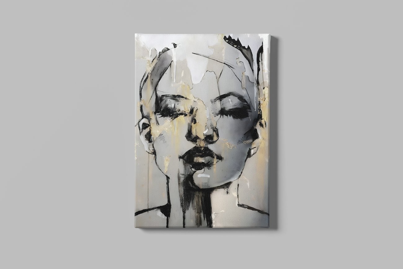 Vrouw Portret Abstract Canvas Schilderij