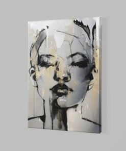 Alternative view of Vrouw Portret Abstract Canvas Schilderij