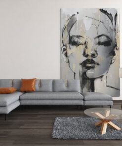 Vrouw Portret Abstract Canvas Schilderij - Afbeelding 6