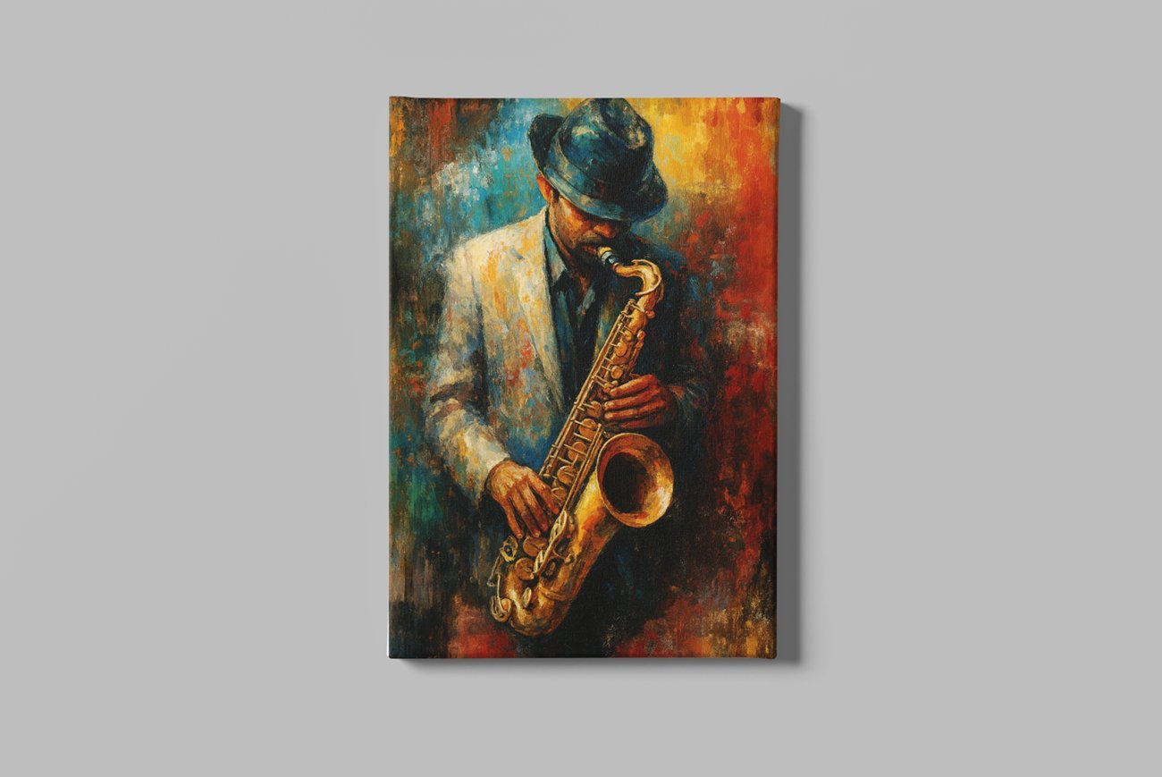 Saxofoon Canvas Schilderij