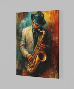 Alternative view of Saxofoon Canvas Schilderij