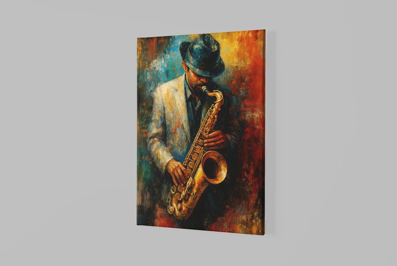 Saxofoon Canvas Schilderij - Afbeelding 2
