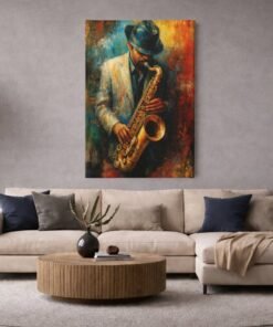 Saxofoon Canvas Schilderij - Afbeelding 5