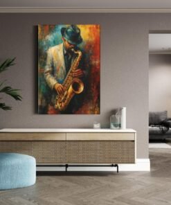 Saxofoon Canvas Schilderij - Afbeelding 4