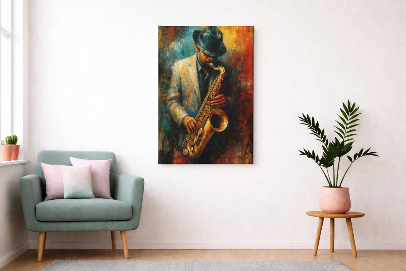 Saxofoon Canvas Schilderij