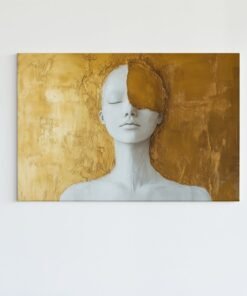 Minimalistische Vrouw Portret Canvas Schilderij