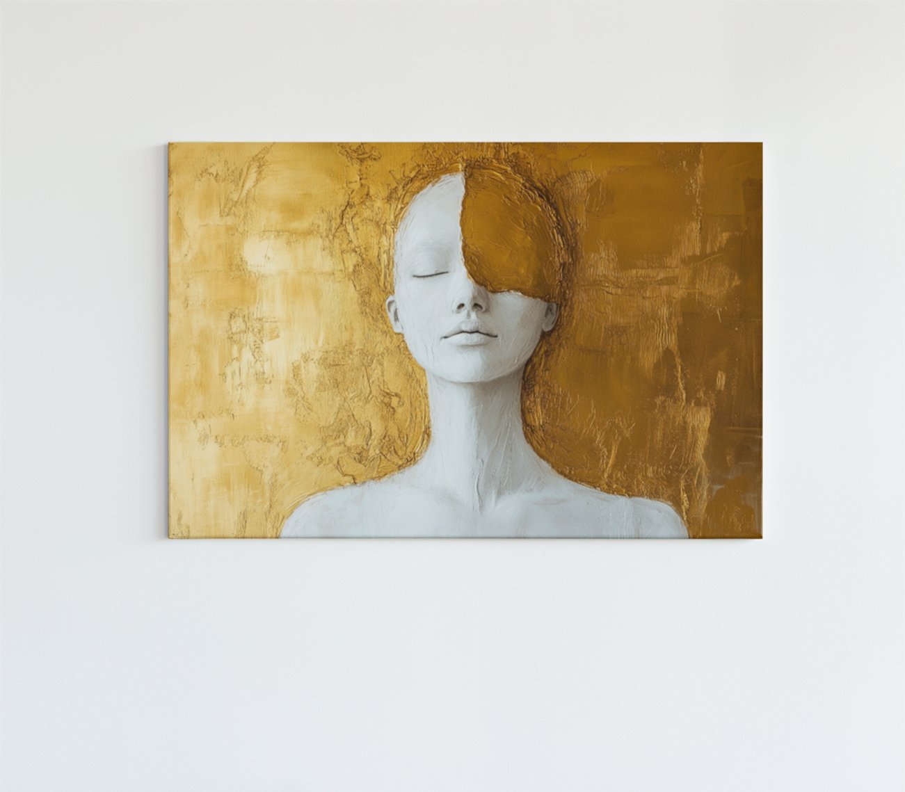 Minimalistische Vrouw Portret Canvas Schilderij