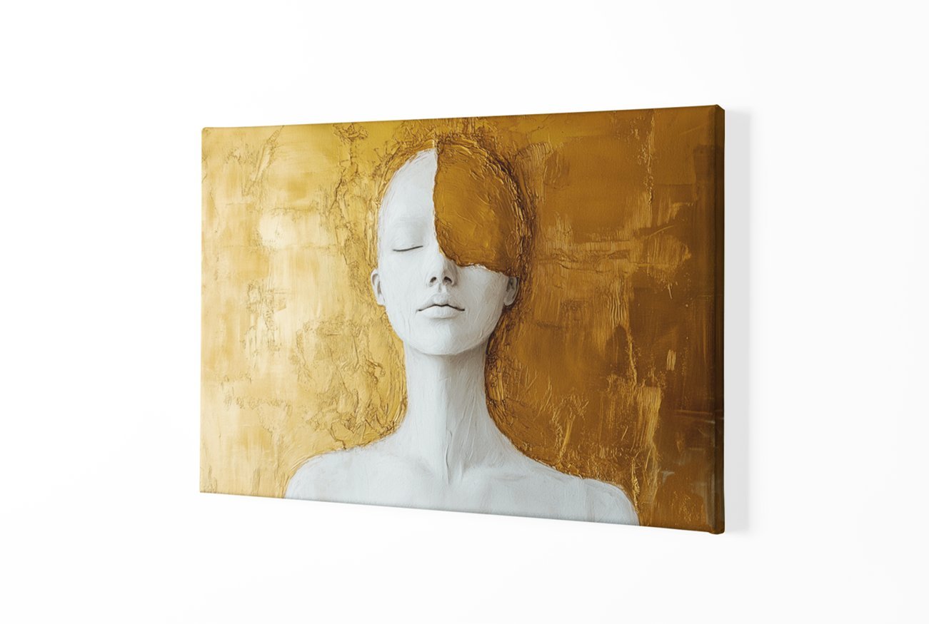 Minimalistische Vrouw Portret Canvas Schilderij - Afbeelding 2