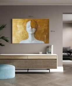 Minimalistische Vrouw Portret Canvas Schilderij - Afbeelding 5