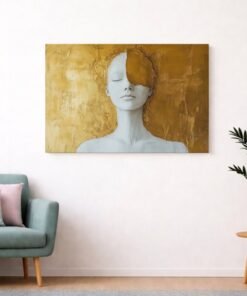 Minimalistische Vrouw Portret Canvas Schilderij