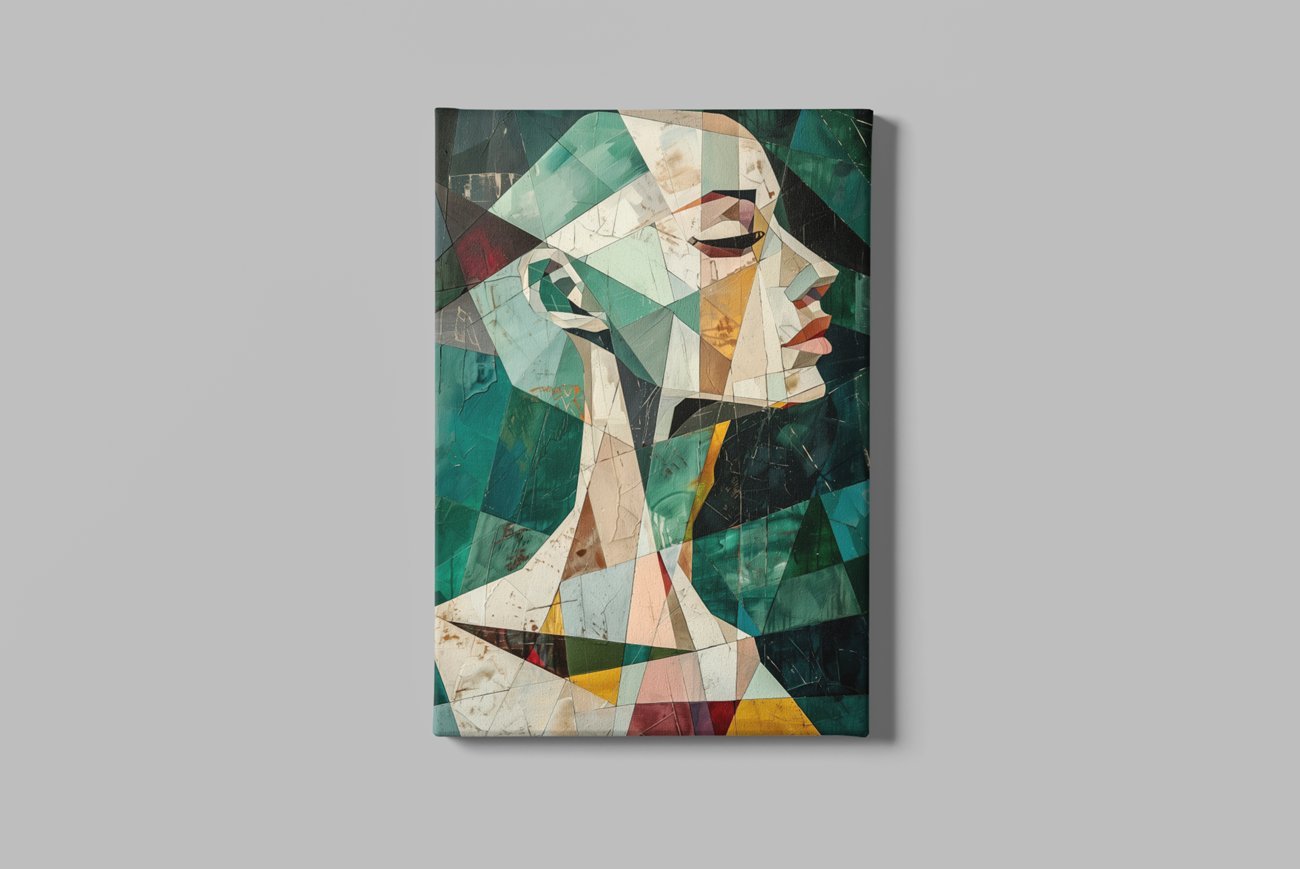 Geometrisch Vrouw Canvas Schilderij
