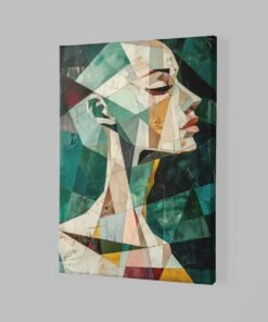 Alternative view of Geometrisch Vrouw Canvas Schilderij