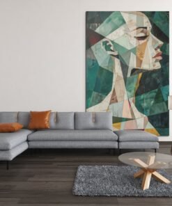 Geometrisch Vrouw Canvas Schilderij - Afbeelding 6
