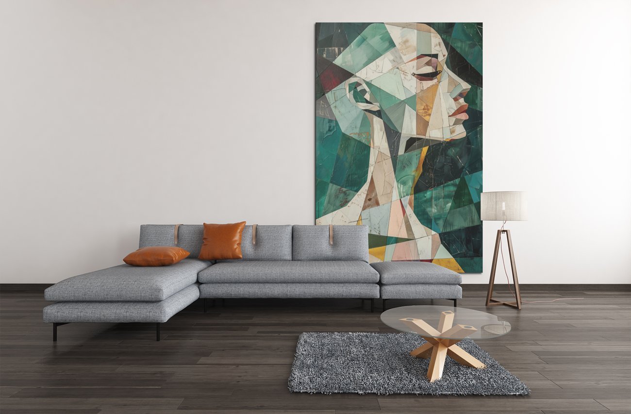 Geometrisch Vrouw Canvas Schilderij - Afbeelding 6