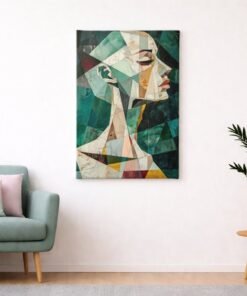 Geometrisch Vrouw Canvas Schilderij