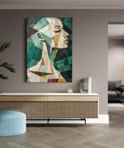 Geometrisch Vrouw Canvas Schilderij - Afbeelding 3