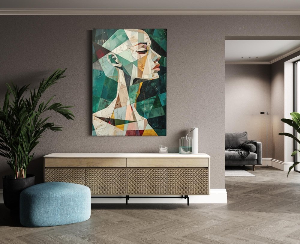 Geometrisch Vrouw Canvas Schilderij - Afbeelding 3
