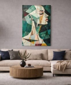 Geometrisch Vrouw Canvas Schilderij - Afbeelding 4