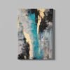 ALIVA 1565 abstract turkoois zwart goud modern canvas schilderij