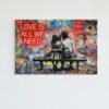 ALIVA 1566 canvas schilderij street art liefde romantische kunst