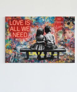 Canvas Schilderij Street art Liefde Romantische Kunst