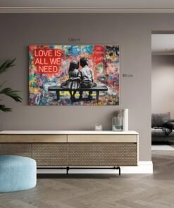 Canvas Schilderij Street art Liefde Romantische Kunst - Afbeelding 4