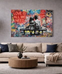 Canvas Schilderij Street art Liefde Romantische Kunst - Afbeelding 5
