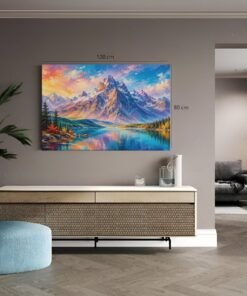 Berg Landschap met Meer Canvas Schilderij