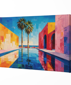 Alternative view of Canvas Schilderij Kleurrijke Architectuur