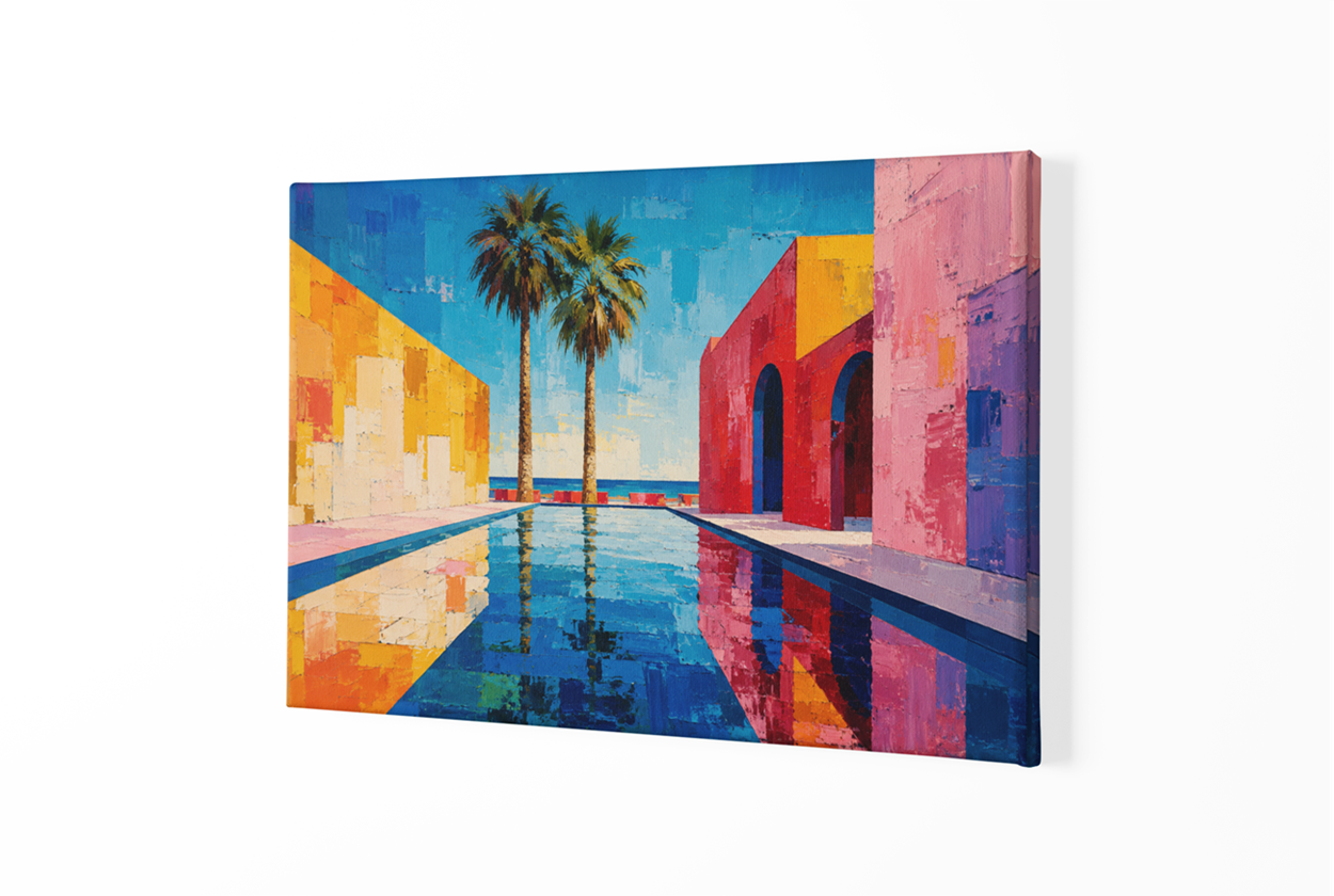 Canvas Schilderij Kleurrijke Architectuur - Afbeelding 2