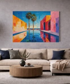 Canvas Schilderij Kleurrijke Architectuur - Afbeelding 4