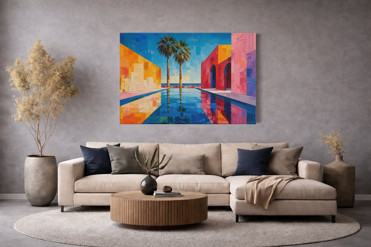 Canvas Schilderij Kleurrijke Architectuur - Afbeelding 4