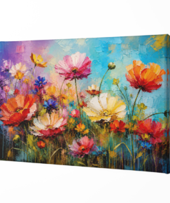Alternative view of Kleurrijke Bloemenweide Canvas Schilderij