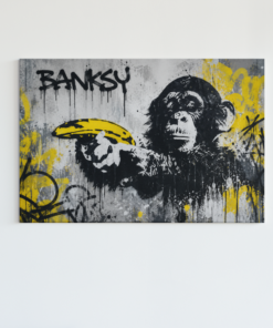 Canvas Schilderij Banksy App met Banaan